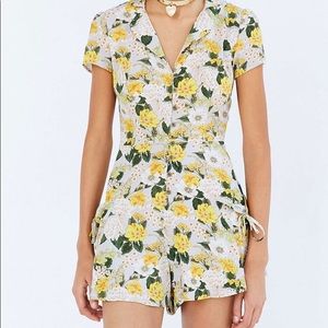 Yellow floral romper